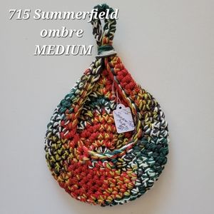 MEDIUM  715 SUMMERFIELD OMBRE HANDMADE CROCHETED  HANGING WALL BASKET